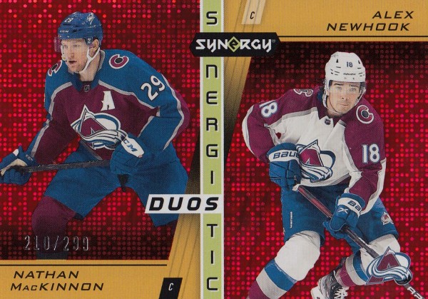 insert karta MacKINNON/NEWHOOK 21-22 Synergy Synergistic Duos Stars and Rookies Red /299
